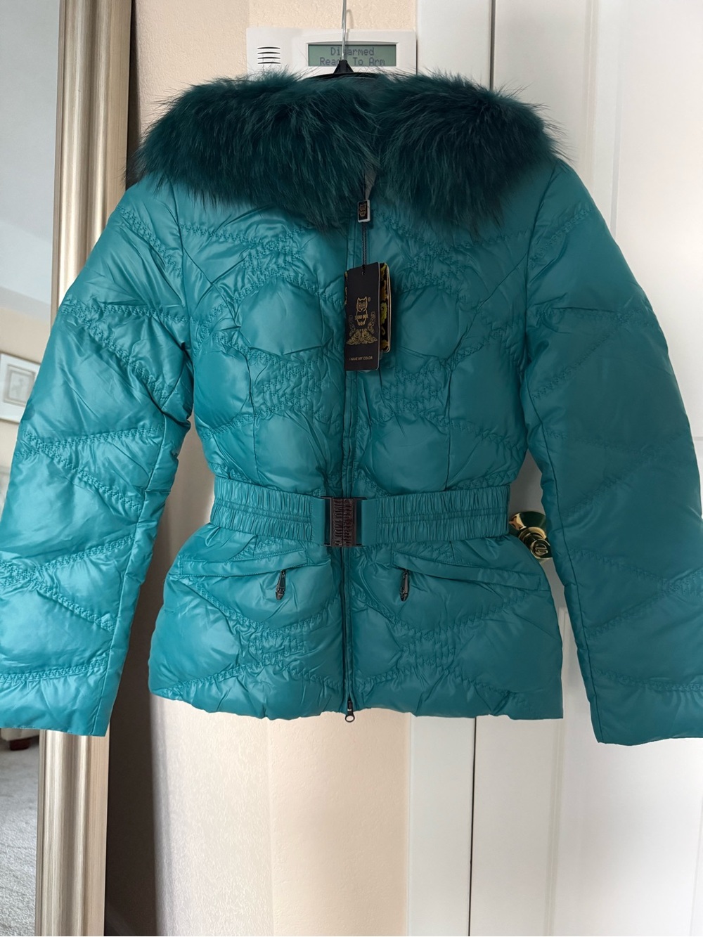 Teal Real  Fur-Trim Quilted Jacket - Women's